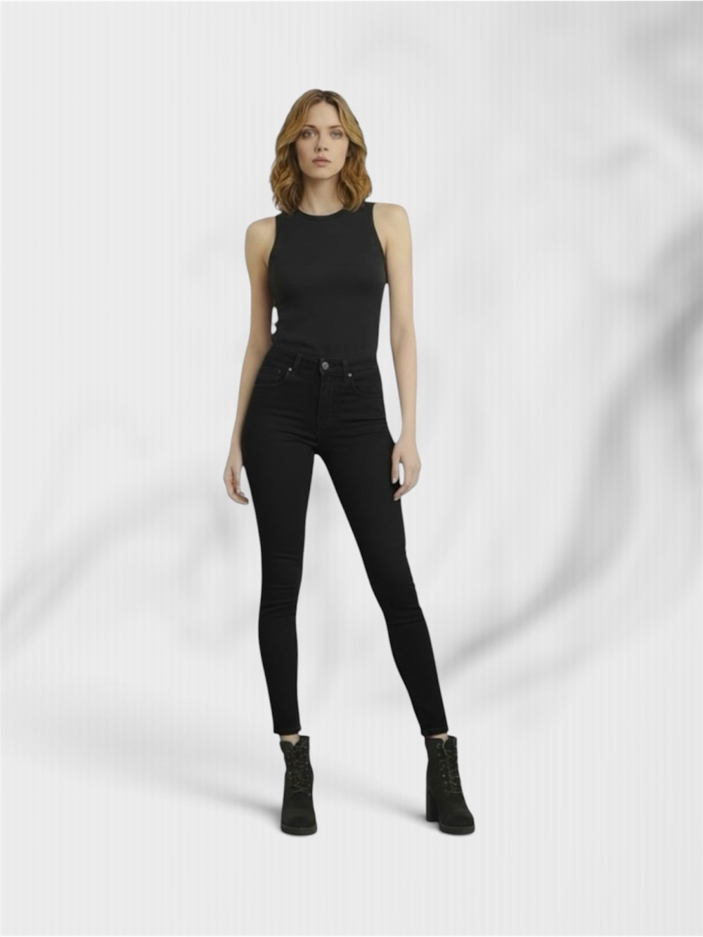High-Rise Black Women’s Skinny Jeans